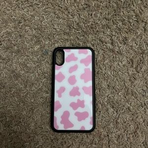 Pink cow, print phone case for a iPhone XR